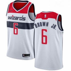 Mens Nike Washington Wizards 6 Troy Brown Jr Swingman White NBA Jersey Association Edition 