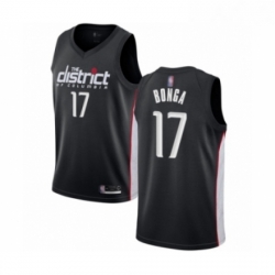 Mens Washington Wizards 17 Isaac Bonga Authentic Black Basketball Jersey City Edition 