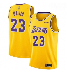 Lakers #23 Anthony Davis Gold Basketball Swingman Icon Edition Jersey