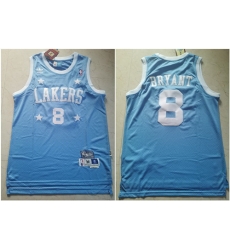 Lakers 8 Kobe Bryant Light Blue Hardwood Classics Jersey