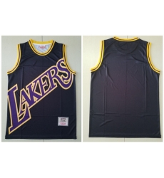 Lakers Big Face Black Hardwood Classics Swingman Jersey