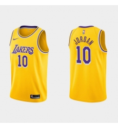 Men Los Angeles Lakers 10 Deandre Jordan Yellow Stitched Jersey