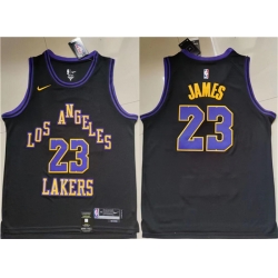 Men Los Angeles Lakers 23 LeBron James Black Stitched Basketball Jersey