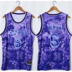 Men Los Angeles Lakers 6 LeBron James 2023 Purple Stitched Basketball Jersey