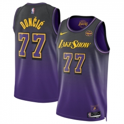 Men Los Angeles Lakers 77 Luka Don  Doncic Purple 2025 City Edition Stitched Basketball Jersey