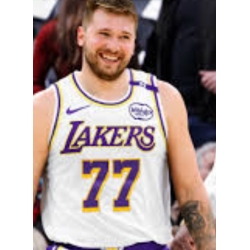 Men Los Angeles Lakers Luka Doncic #77 White Stitched NBA Jersey