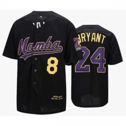 Men Mamba 8 24 Kobe Bryant Black Base Ball Jersey