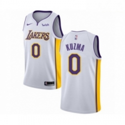 Mens Los Angeles Lakers 0 Kyle Kuzma Authentic White Basketball Jersey Association Edition 