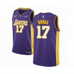 Mens Los Angeles Lakers 17 Isaac Bonga Authentic Purple Basketball Jersey Statement Edition 