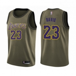 Mens Los Angeles Lakers 23 Anthony Davis Swingman Green Salute to Service Basketball Jersey 