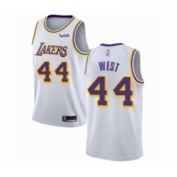 Mens Los Angeles Lakers 44 Jerry West Authentic White Basketball Jersey Association Edition