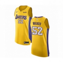 Mens Los Angeles Lakers 52 Jamaal Wilkes Authentic Gold Home Basketball Jersey Icon Edition