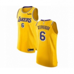 Mens Los Angeles Lakers 6 Lance Stephenson Authentic Gold Basketball Jersey Icon Edition 