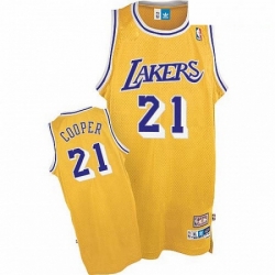 Mens Mitchell and Ness Los Angeles Lakers 21 Michael Cooper Authentic Gold Throwback NBA Jersey