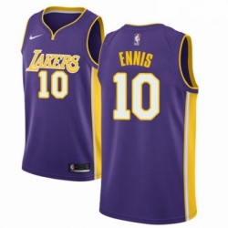 Mens Nike Los Angeles Lakers 10 Tyler Ennis Authentic Purple NBA Jersey Icon Edition