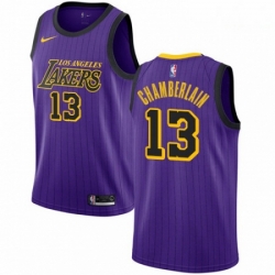 Mens Nike Los Angeles Lakers 13 Wilt Chamberlain Swingman Purple NBA Jersey City Edition