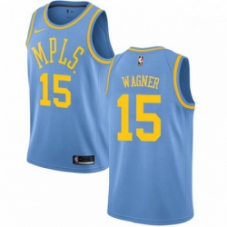 Mens Nike Los Angeles Lakers 15 Moritz Wagner Swingman Blue Hardwood Classics NBA Jersey 