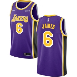 Women Nike Los Angeles Lakers 6 LeBron James Purple Women NBA Swingman Statement Edition Jersey