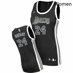 Womens Adidas Los Angeles Lakers 24 Kobe Bryant Swingman BlackWhite NBA Jersey