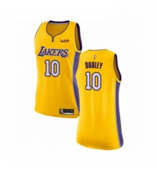 Womens Los Angeles Lakers 10 Jared Dudley Authentic Gold Basketball Jersey Icon Edition 