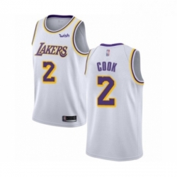 Womens Los Angeles Lakers 2 Quinn Cook Authentic White Basketball Jersey Association Edition 