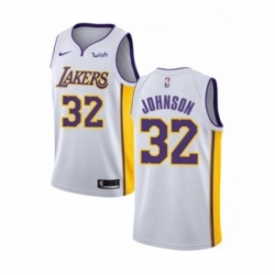 Womens Los Angeles Lakers 32 Magic Johnson Authentic White Basketball Jersey Association Edition