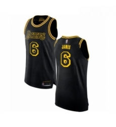 Womens Los Angeles Lakers 6 LeBron James Swingman Black Basketball Jersey City Edition 