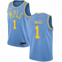 Womens Nike Los Angeles Lakers 1 JaVale McGee Swingman Blue Hardwood Classics NBA Jersey 