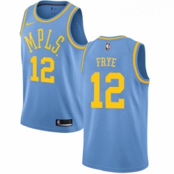 Womens Nike Los Angeles Lakers 12 Channing Frye Authentic Blue Hardwood Classics NBA Jersey 