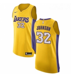 Womens Nike Los Angeles Lakers 32 Magic Johnson Authentic Gold Home NBA Jersey Icon Edition