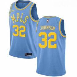 Womens Nike Los Angeles Lakers 32 Magic Johnson Swingman Blue Hardwood Classics NBA Jersey