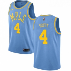 Womens Nike Los Angeles Lakers 4 Byron Scott Authentic Blue Hardwood Classics NBA Jersey