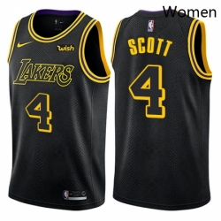 Womens Nike Los Angeles Lakers 4 Byron Scott Swingman Black NBA Jersey City Edition