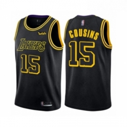 Youth Los Angeles Lakers 15 DeMarcus Cousins Swingman Black Basketball Jersey City Edition 