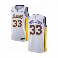 Youth Los Angeles Lakers 33 Kareem Abdul Jabbar Swingman White Basketball Jersey Association Edition