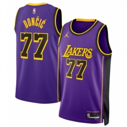 Youth Luka Doncic Los Angeles Lakers Jordan Brand Swingman Jersey Icon Edition Purple