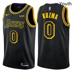 Youth Nike Los Angeles Lakers 0 Kyle Kuzma Swingman Black NBA Jersey City Edition 