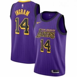 Youth Nike Los Angeles Lakers 14 Brandon Ingram Purple stripe NBA Jersey