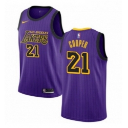 Youth Nike Los Angeles Lakers 21 Michael Cooper Swingman Purple NBA Jersey City Edition