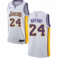 Youth Nike Los Angeles Lakers 24 Kobe Bryant Authentic White NBA Jersey Association Edition