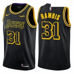 Youth Nike Los Angeles Lakers 31 Kurt Rambis Swingman Black NBA Jersey City Edition