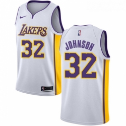 Youth Nike Los Angeles Lakers 32 Magic Johnson Authentic White NBA Jersey Association Edition