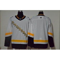 Men Pittsburgh Penguins Blank White 2020 21 Reverse Retro Adidas Jersey