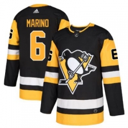 Men u2019s Pittsburgh Penguins 6 Marino black Authentic Stitched Hockey Jersey