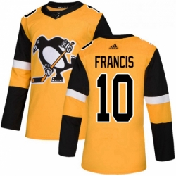 Mens Adidas Pittsburgh Penguins 10 Ron Francis Premier Gold Alternate NHL Jersey 