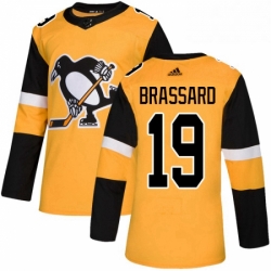 Mens Adidas Pittsburgh Penguins 19 Derick Brassard Premier Gold Alternate NHL Jersey 