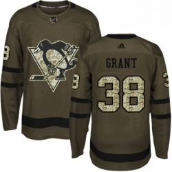 Mens Adidas Pittsburgh Penguins 38 Derek Grant Authentic Green Salute to Service NHL Jersey 