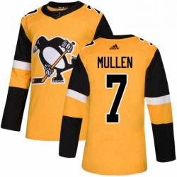 Mens Adidas Pittsburgh Penguins 7 Joe Mullen Premier Gold Alternate NHL Jersey 