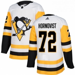 Mens Adidas Pittsburgh Penguins 72 Patric Hornqvist Authentic White Away NHL Jersey 