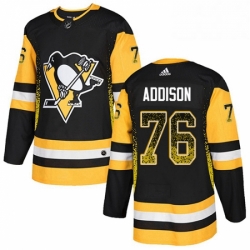 Mens Adidas Pittsburgh Penguins 76 Calen Addison Authentic Black Drift Fashion NHL Jersey 